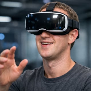 mark Zuckerberg with VR goggles